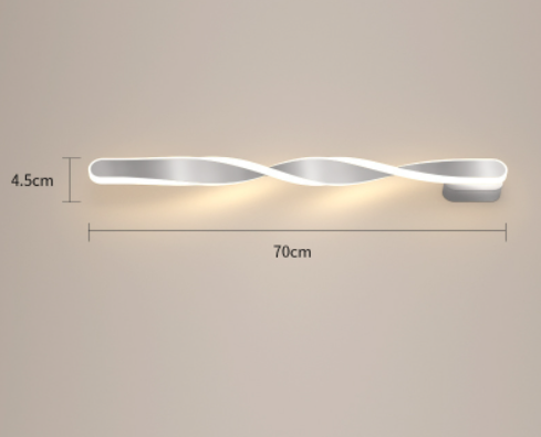 Minimalist Modern Twisted Metal Strip Wall Lamp