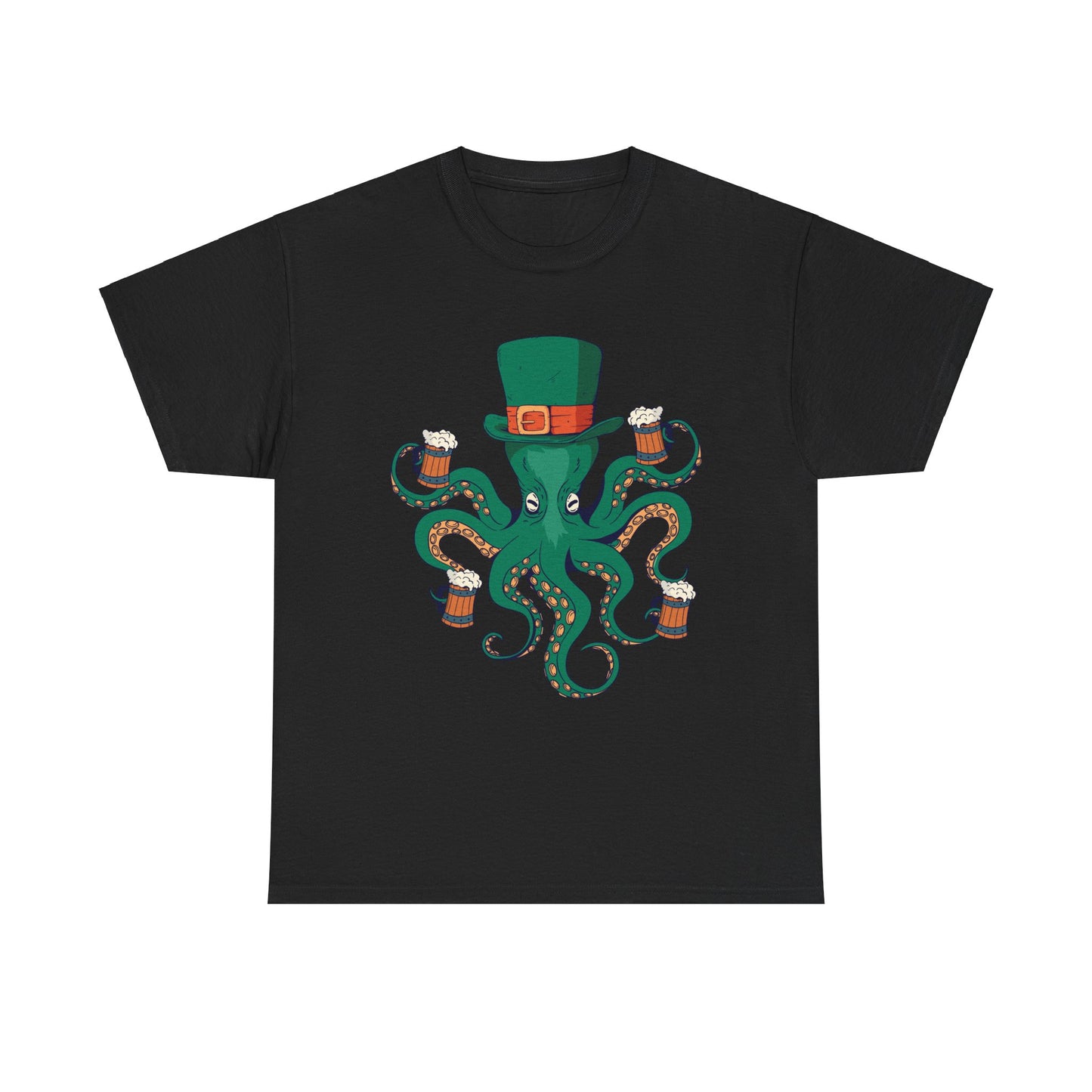 St. Patrick's Day Octopus Unisex Heavy Cotton Tee