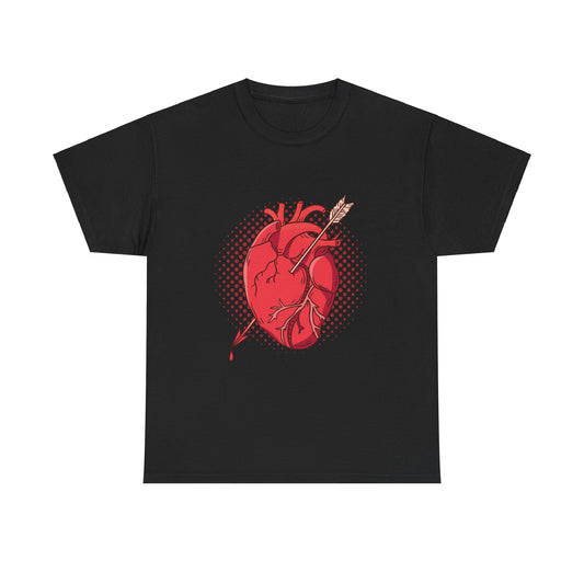 Arrow Through Heart Unisex Heavy Cotton Tee