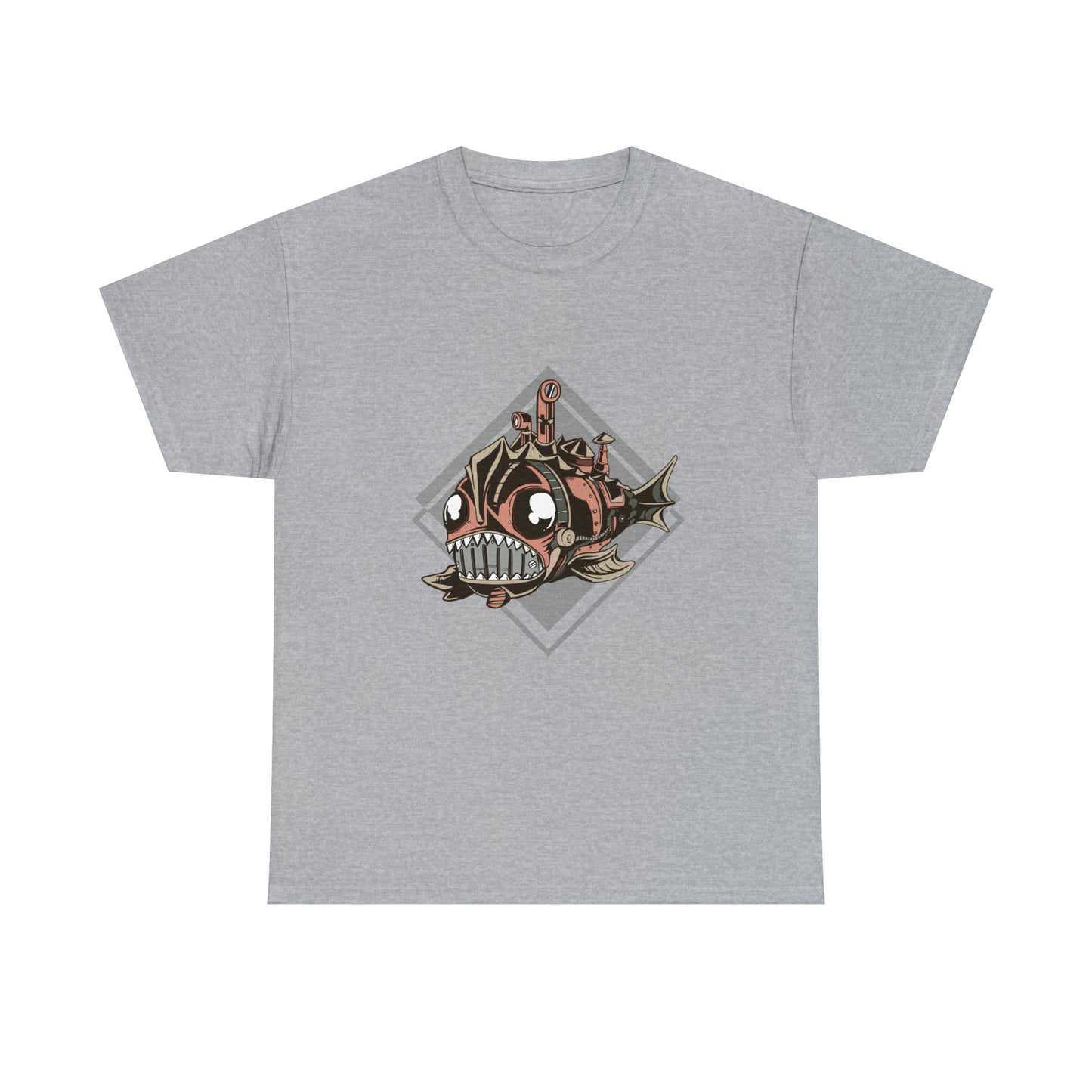 Steampunk Mechanical Fish Unisex Heavy Cotton Tee