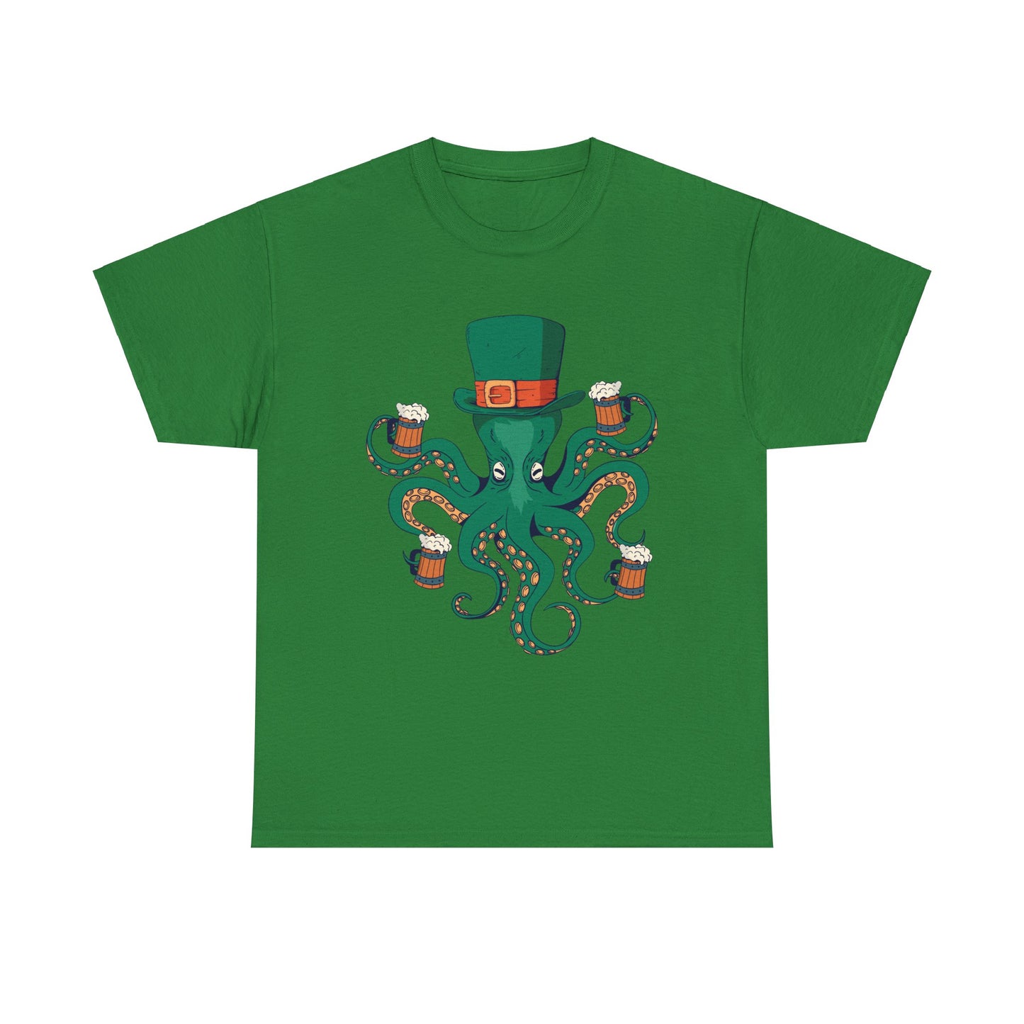 St. Patrick's Day Octopus Unisex Heavy Cotton Tee