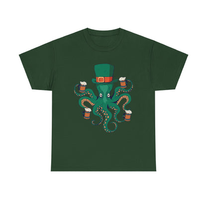 St. Patrick's Day Octopus Unisex Heavy Cotton Tee