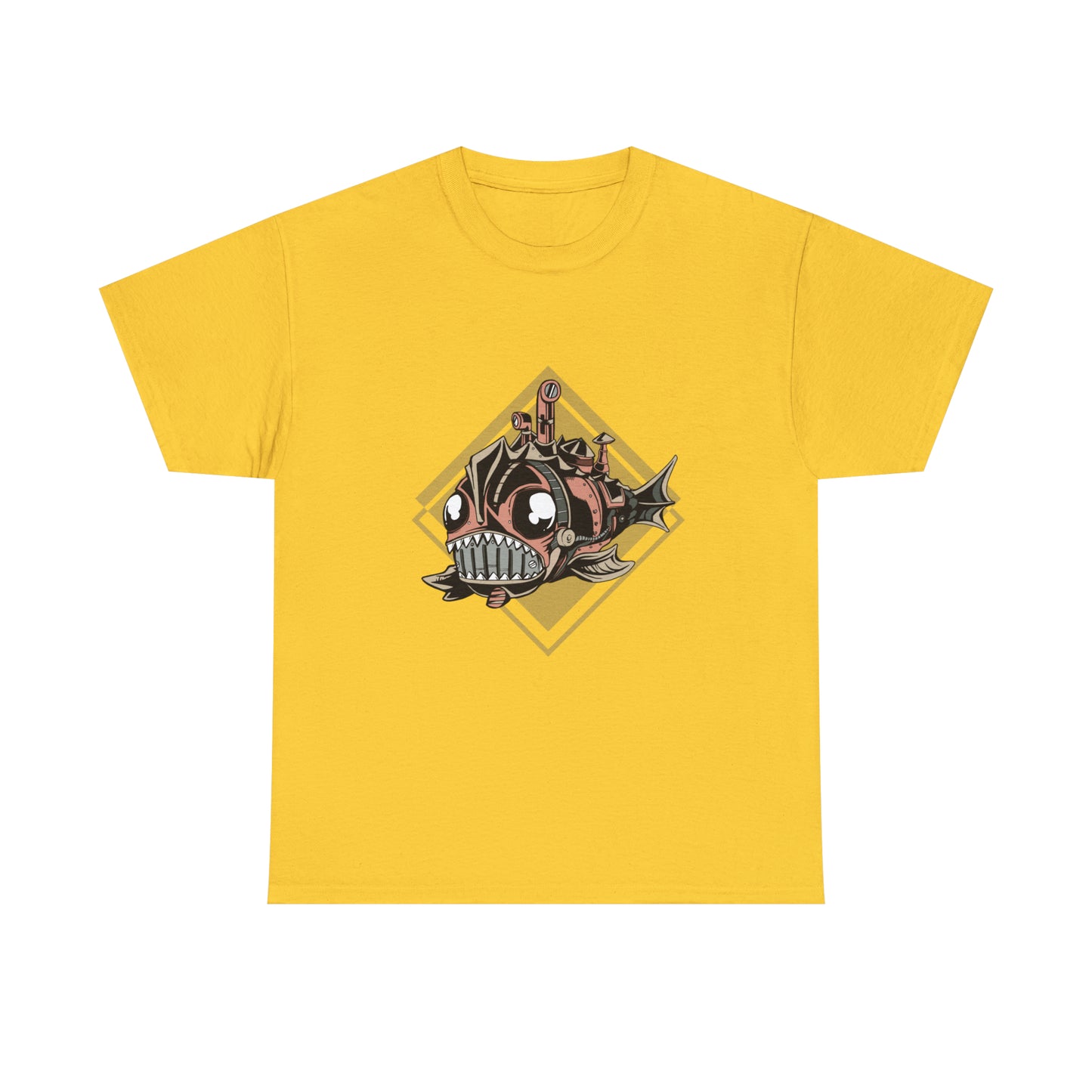 Steampunk Mechanical Fish Unisex Heavy Cotton Tee