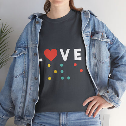 Braille Love Unisex Heavy Cotton Tee