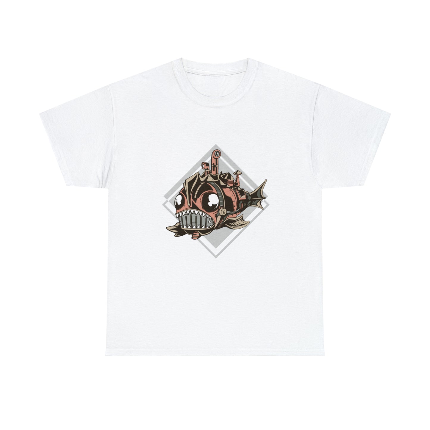 Steampunk Mechanical Fish Unisex Heavy Cotton Tee