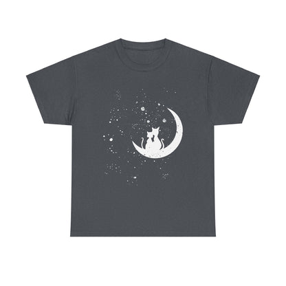 Cat Moon Love Unisex Heavy Cotton Tee