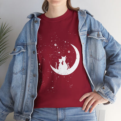 Cat Moon Love Unisex Heavy Cotton Tee