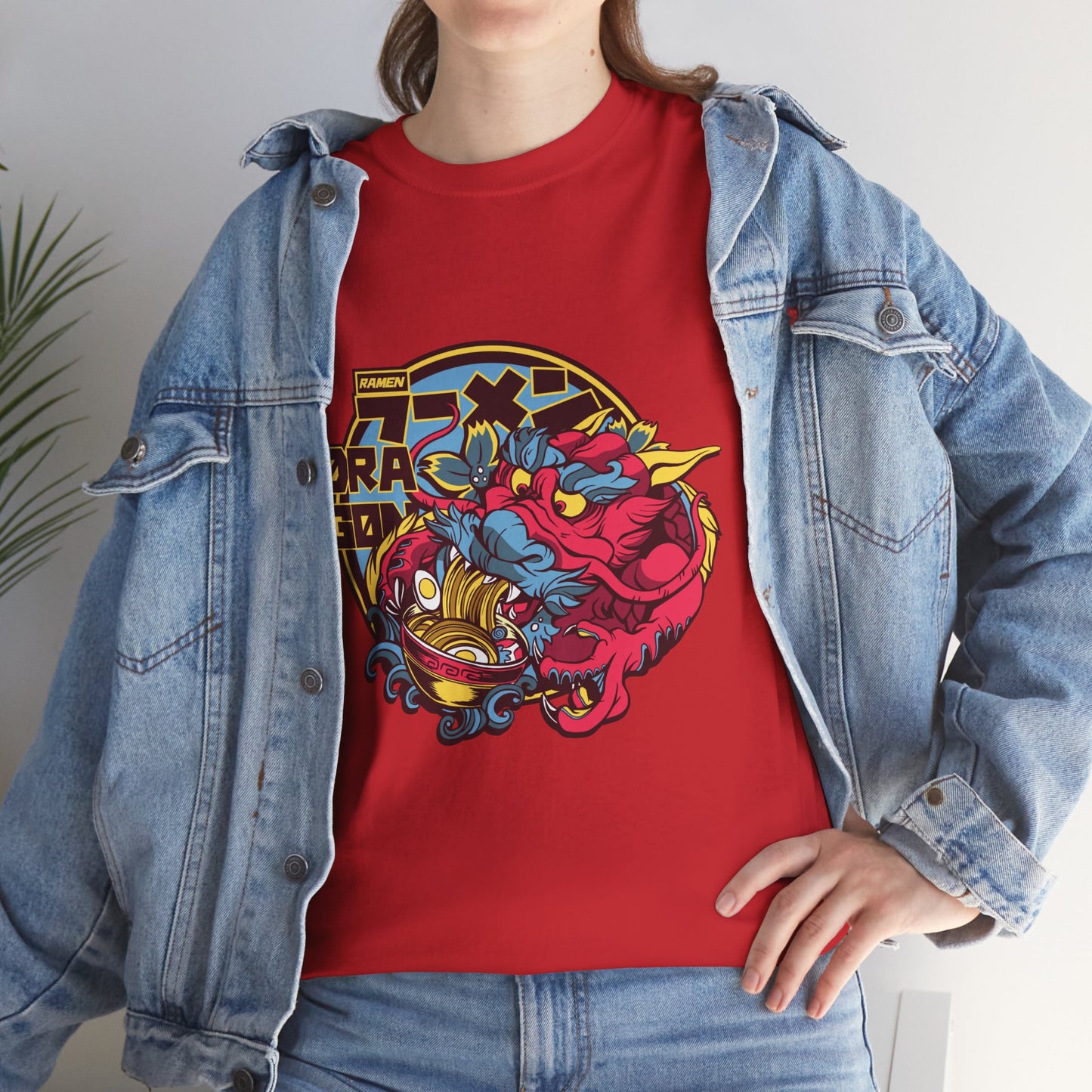 Dragon with Ramen Unisex Heavy Cotton Tee