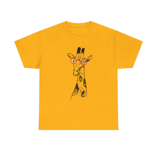 Giraffe With Glasses Unisex Heavy Cotton Tee