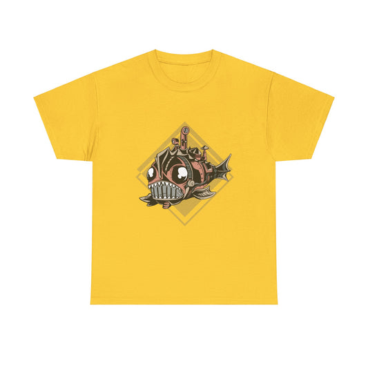 Steampunk Mechanical Fish Unisex Heavy Cotton Tee