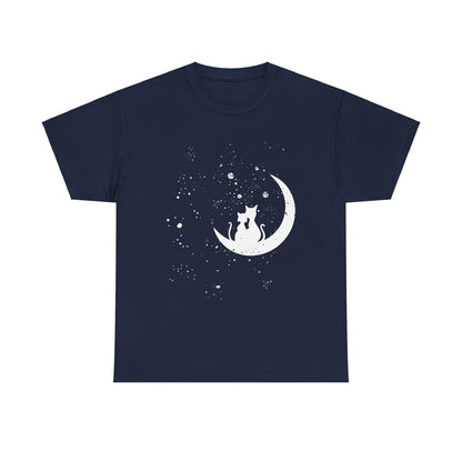 Cat Moon Love Unisex Heavy Cotton Tee