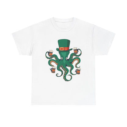 St. Patrick's Day Octopus Unisex Heavy Cotton Tee