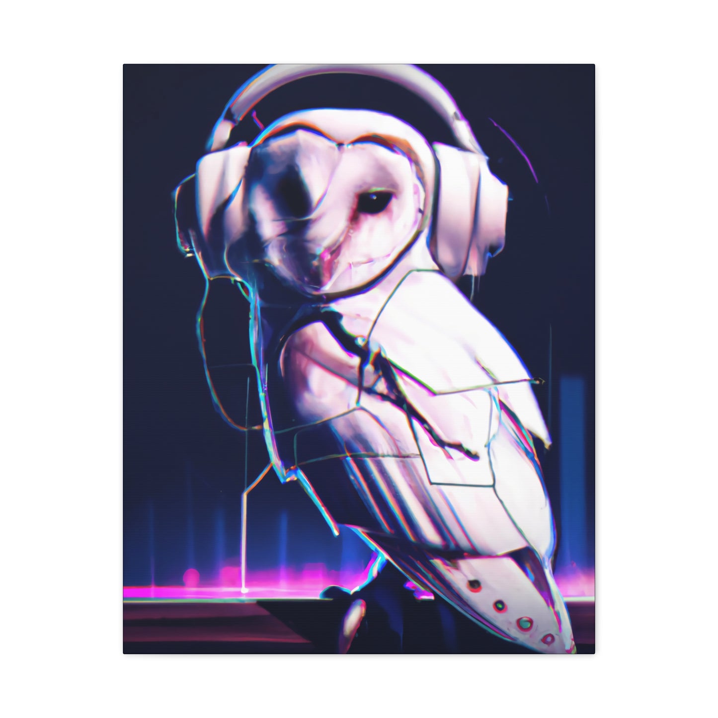Synthwave Owl Canvas Gallery Wraps
