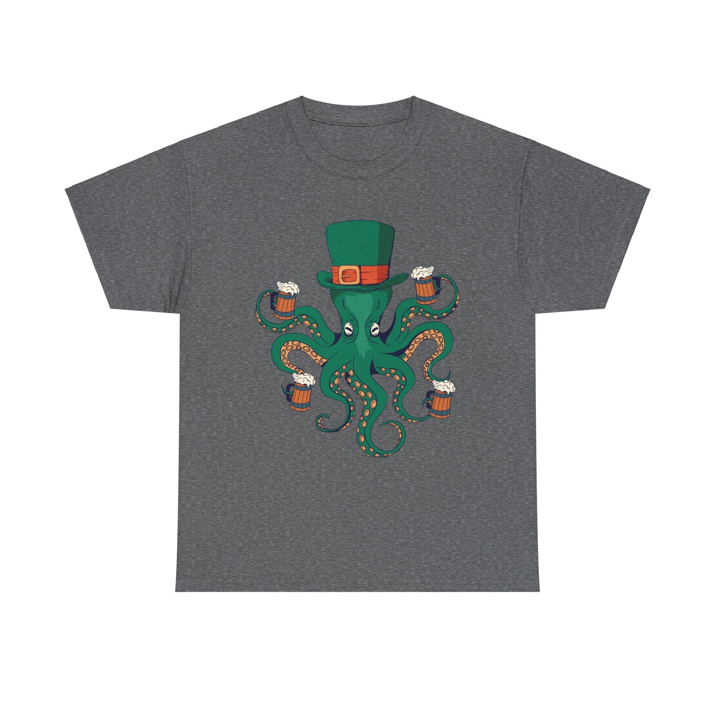 St. Patrick's Day Octopus Unisex Heavy Cotton Tee