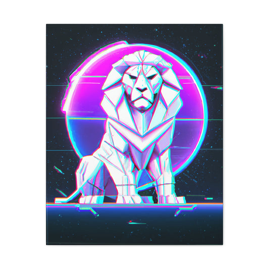 Synthwave Lion Canvas Gallery Wraps