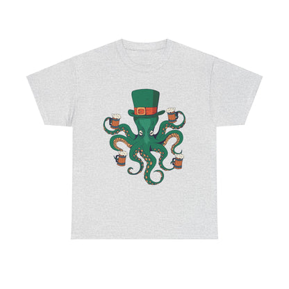 St. Patrick's Day Octopus Unisex Heavy Cotton Tee