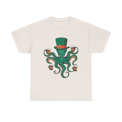 St. Patrick's Day Octopus Unisex Heavy Cotton Tee