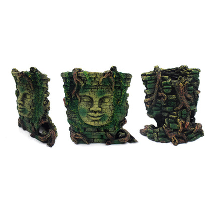 Ancient Jungle Civilization Face Relic Resin Gaming Set Piece