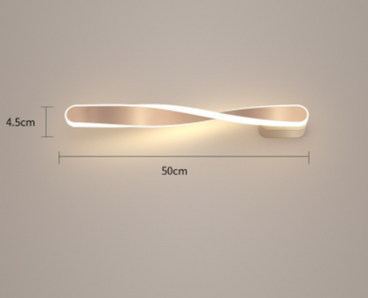 Minimalist Modern Twisted Metal Strip Wall Lamp