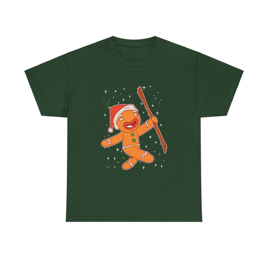 Christmas Gingerbread Man Unisex Heavy Cotton Tee