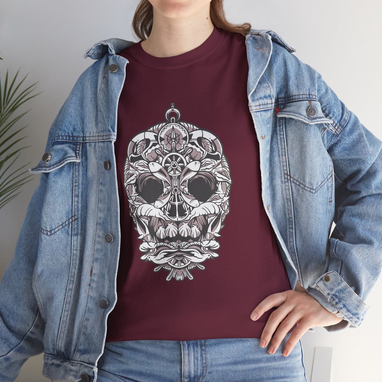 Nautical Skull Unisex Heavy Cotton Tee