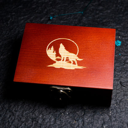 Solid Wooden Dice Storage Box With Metal Latch