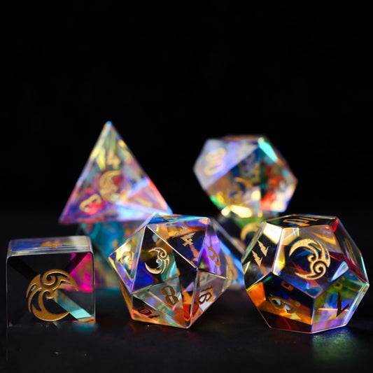 Prism Cut Crystal Wizard Style Gaming Dice