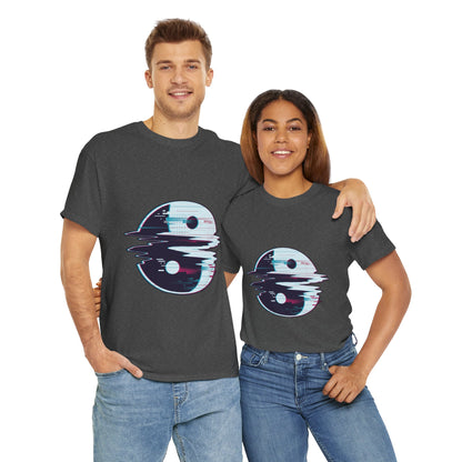 Glitched Yin Yang Unisex Heavy Cotton Tee