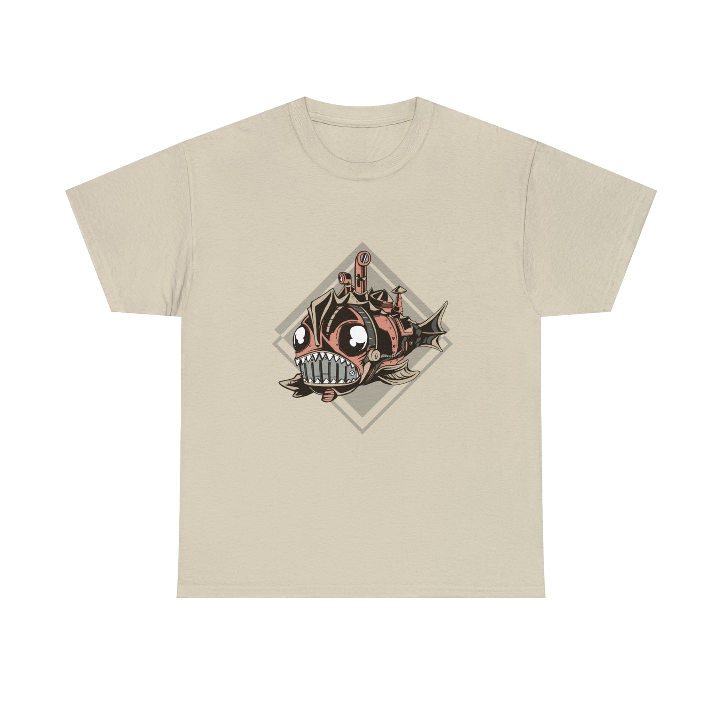 Steampunk Mechanical Fish Unisex Heavy Cotton Tee