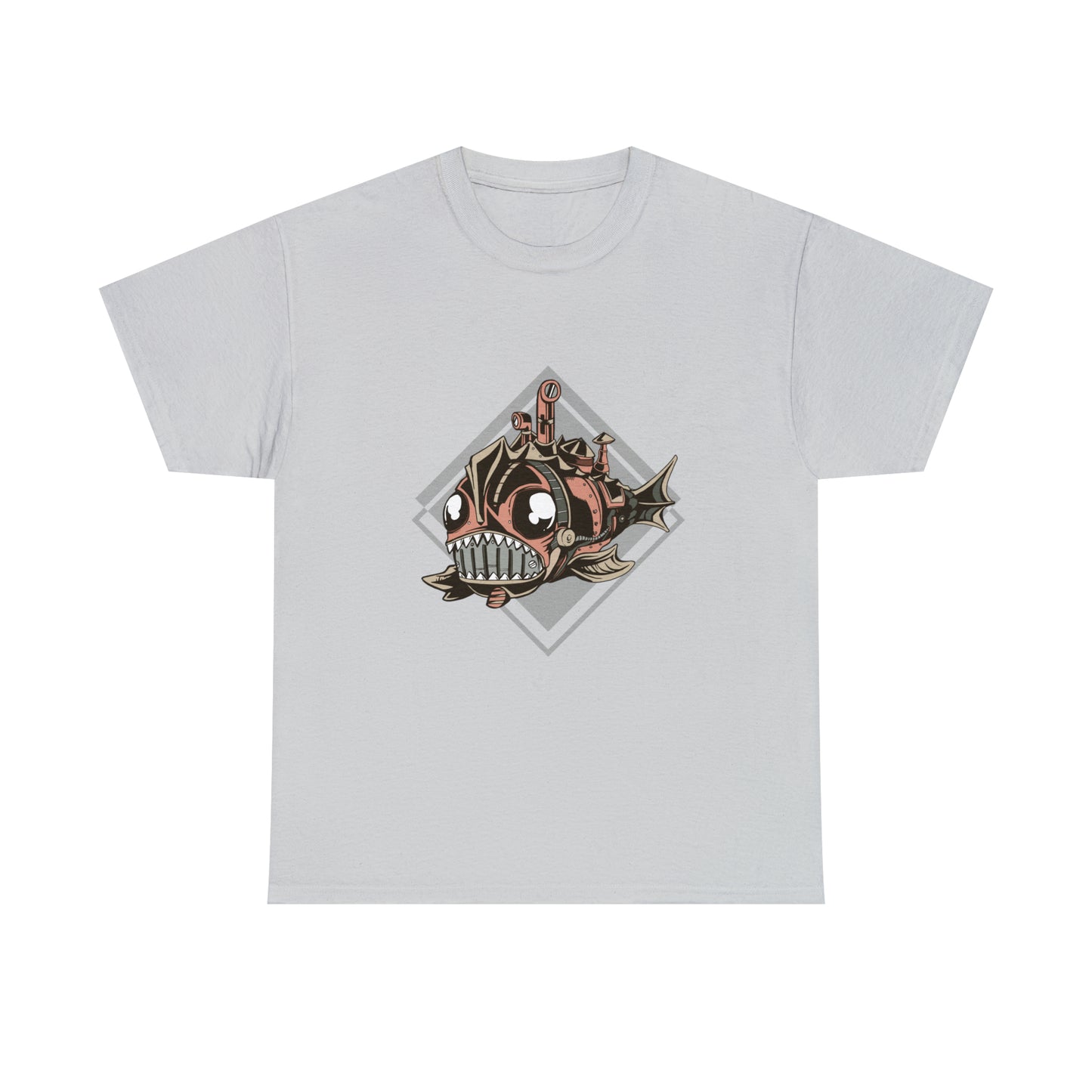 Steampunk Mechanical Fish Unisex Heavy Cotton Tee