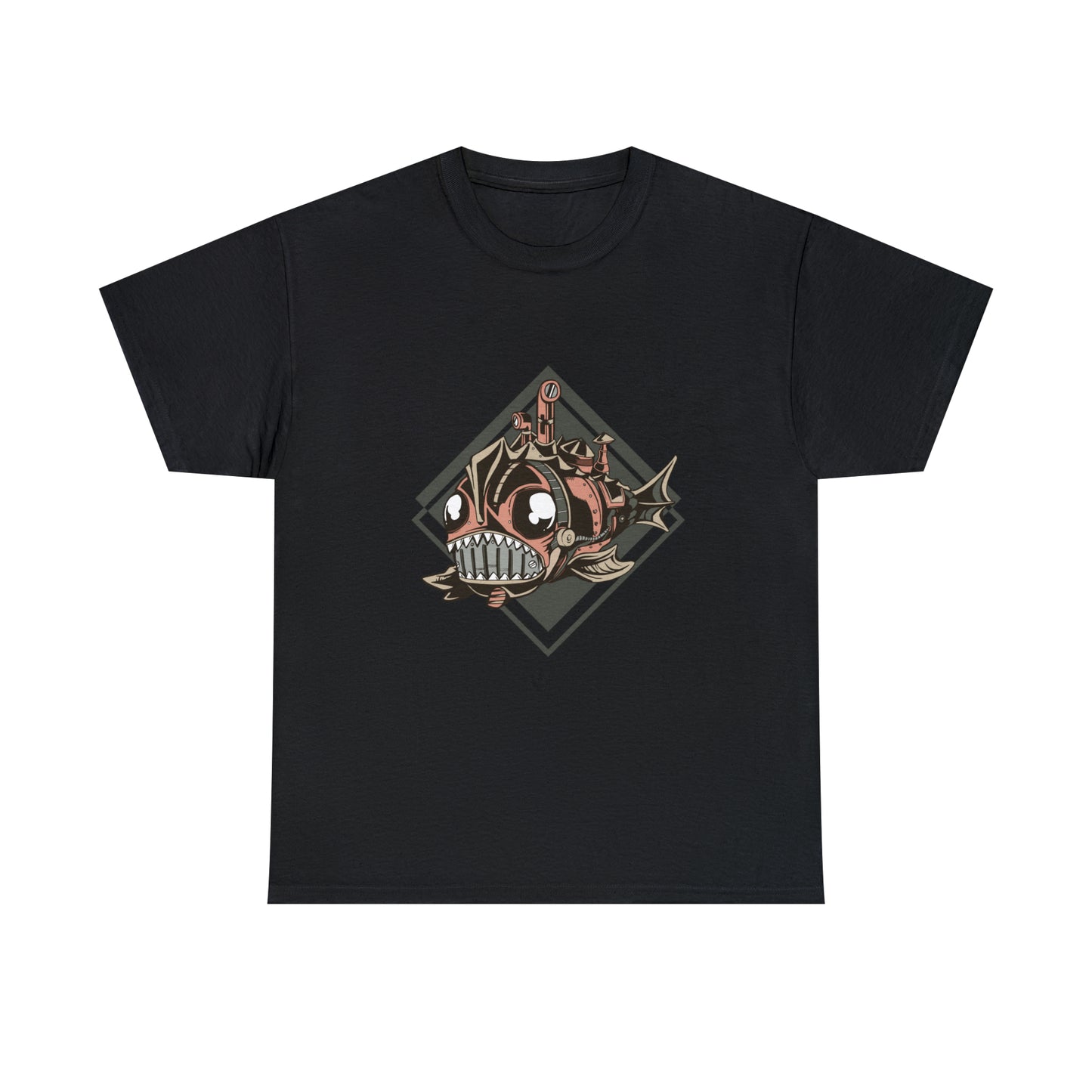 Steampunk Mechanical Fish Unisex Heavy Cotton Tee