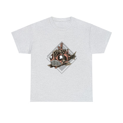 Steampunk Mechanical Fish Unisex Heavy Cotton Tee