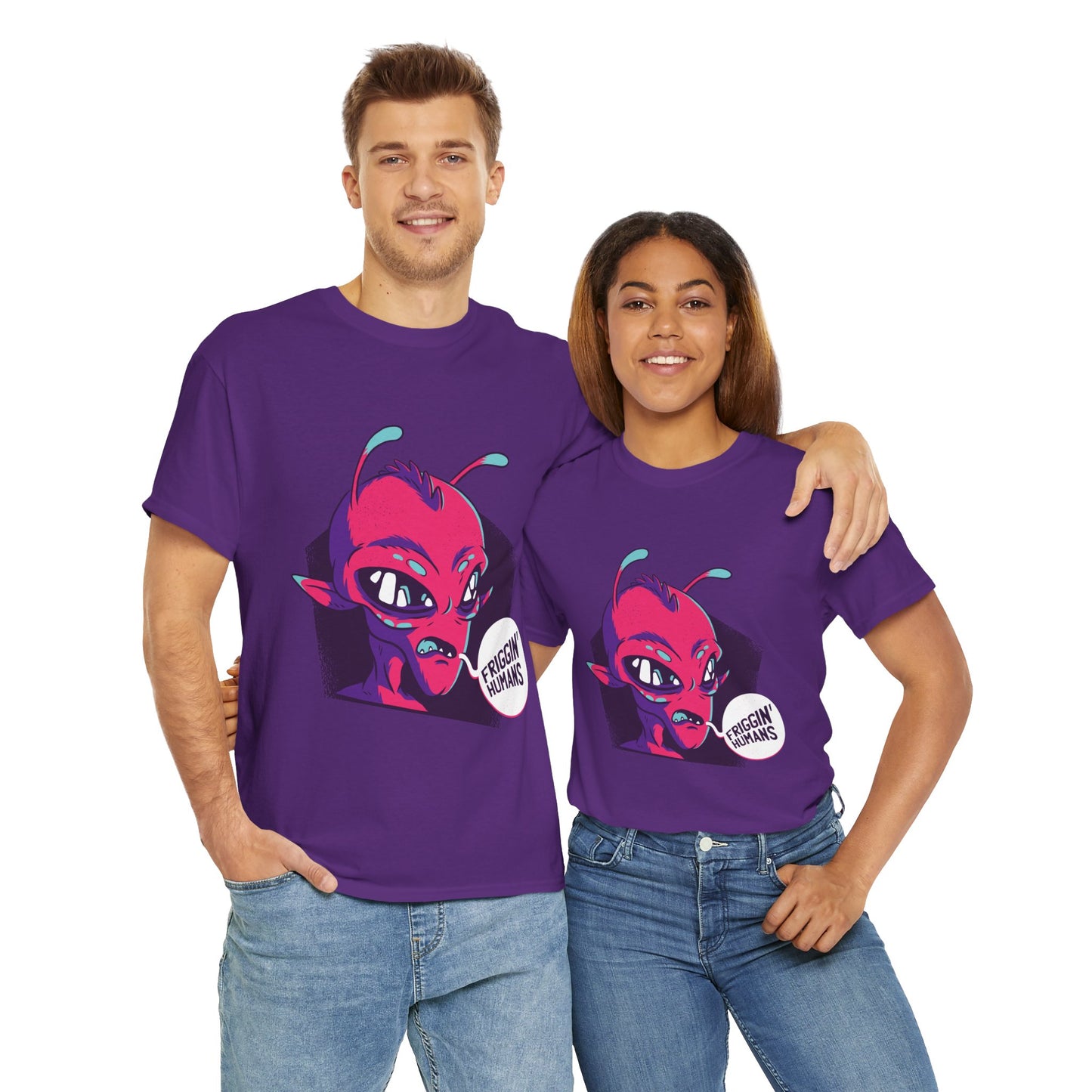 Alien Friggin' Humans Unisex Heavy Cotton Tee