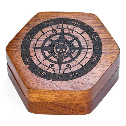 Wooden Dice Case Storage Box with Magnetic Lid for 16mm Tabletop Gaming Dice
