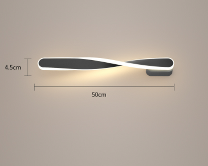 Minimalist Modern Twisted Metal Strip Wall Lamp