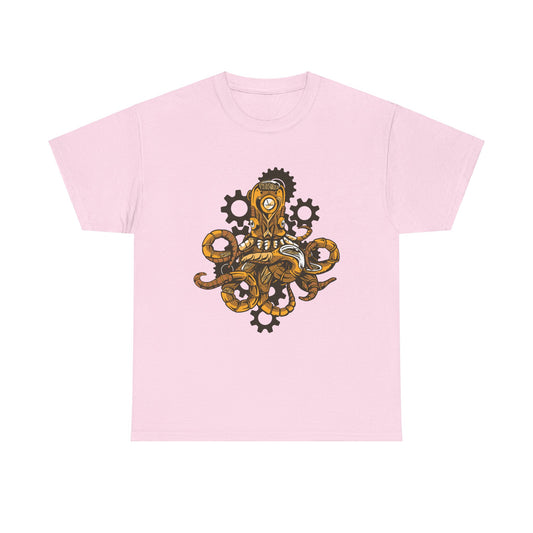 Steampunk Octopus Unisex Heavy Cotton Tee