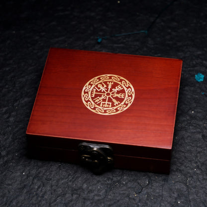 Solid Wooden Dice Storage Box With Metal Latch