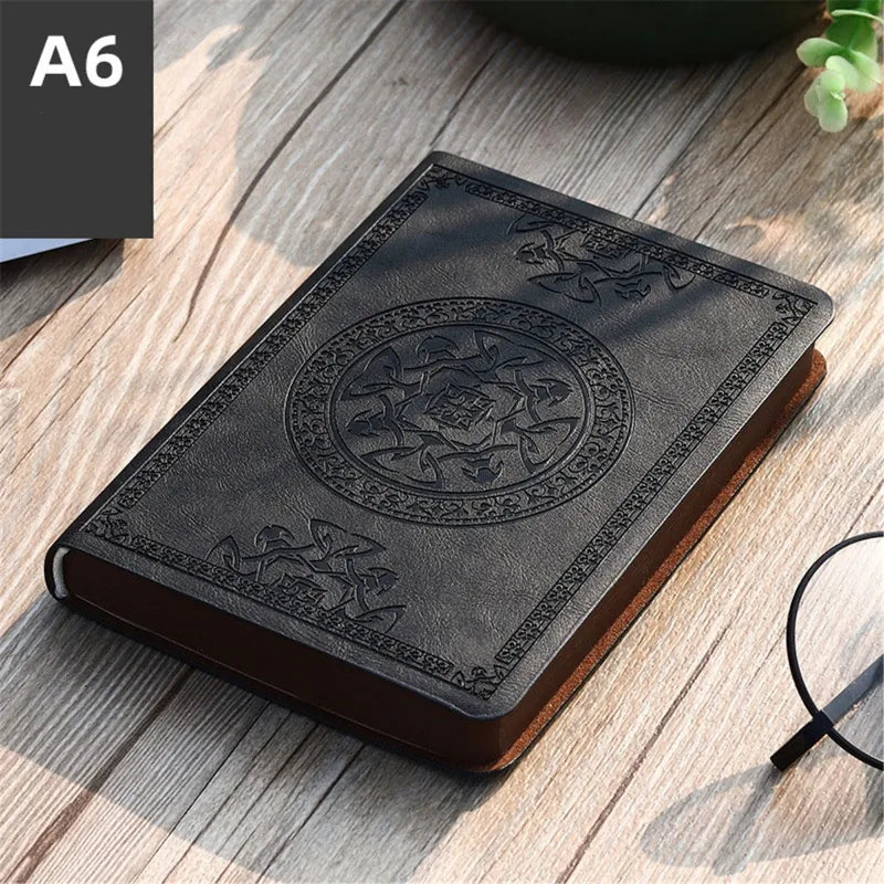 Vintage Asian Themed Pattern Portable PU Leather Notebook