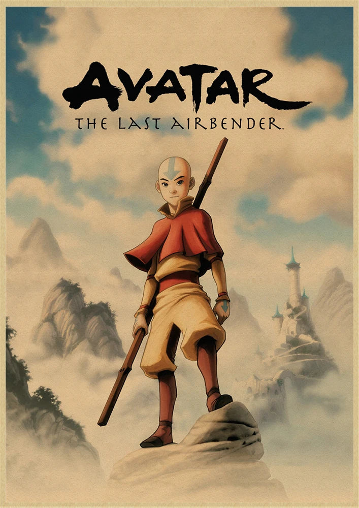 Avatar The Last Airbender Vintage Kraft Paper Poster