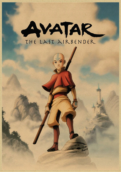 Avatar The Last Airbender Vintage Kraft Paper Poster