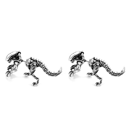 Alien Xenomorph Metal Stud Earrings Pair