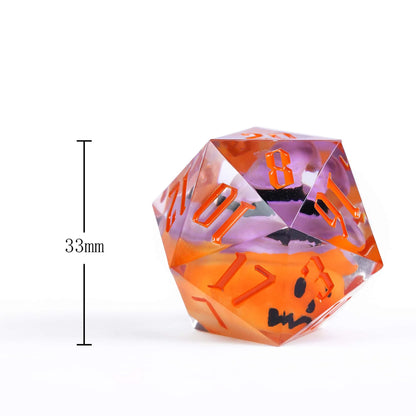 Cusdie Resin Sharp Edge D20 Dice with Metal Case