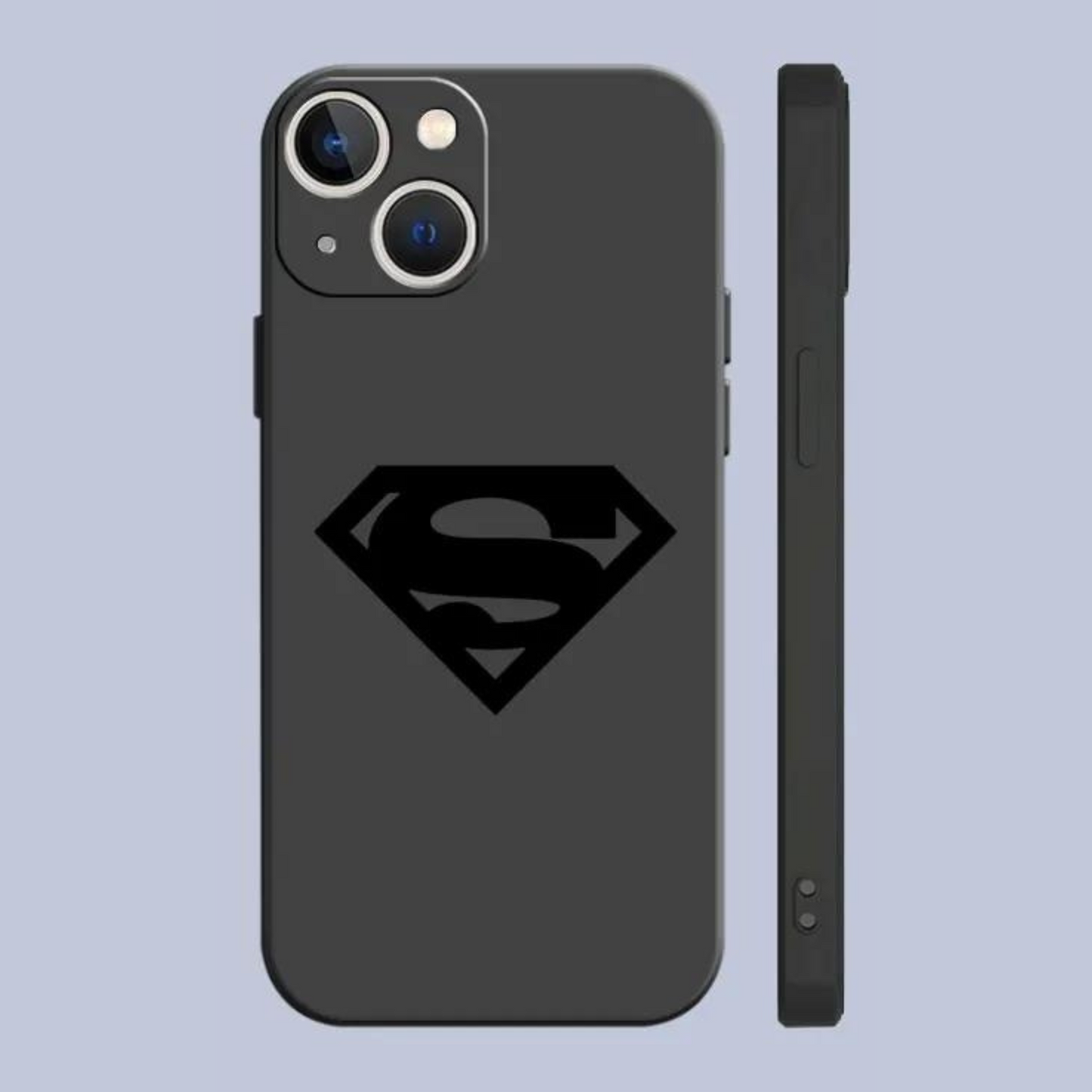 Superman Black Soft Silicone Comic Superhero Case For Apple iPhone