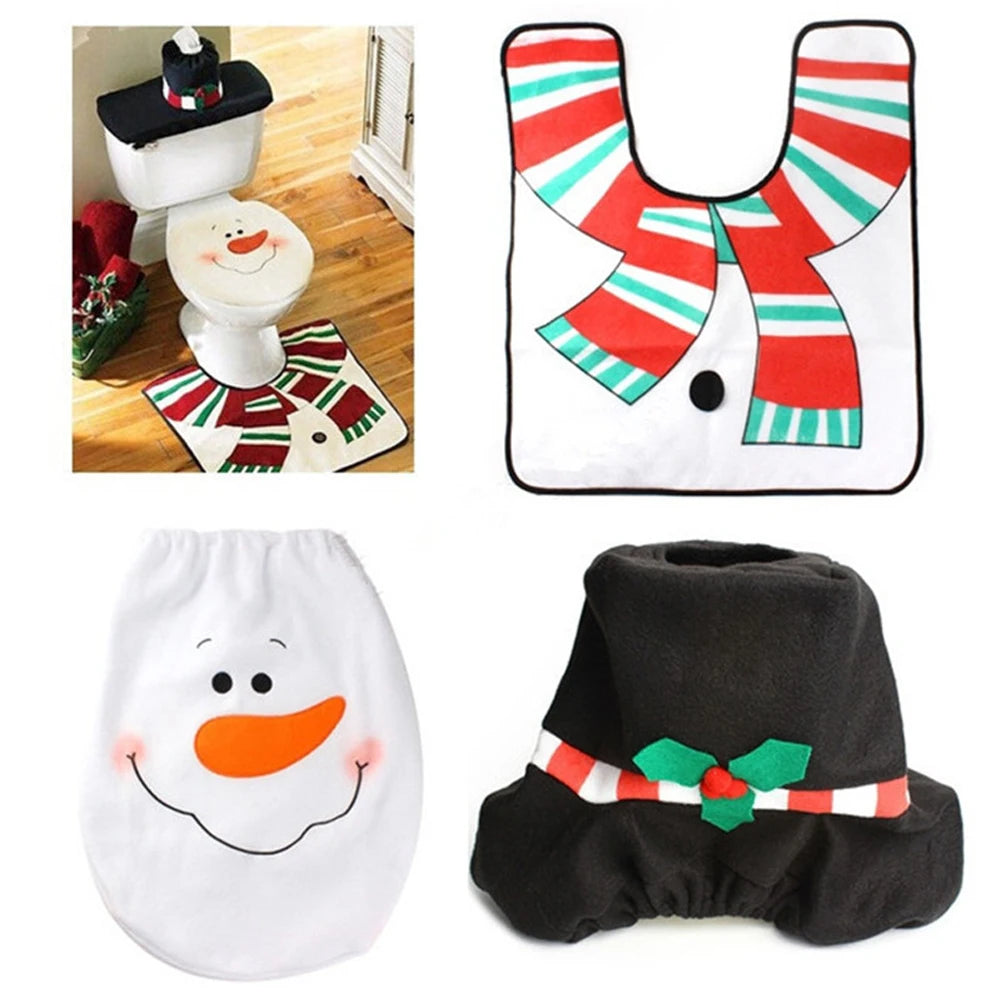 Christmas Decorative Toilet Seat Cover Set