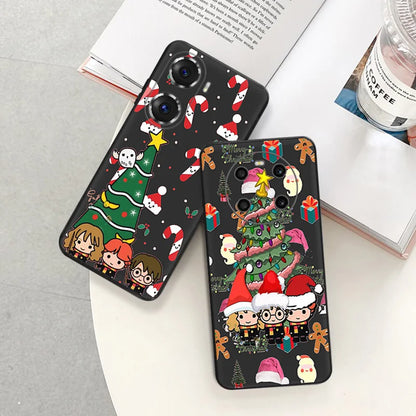 Harry Potter Christmas Tree Silicone Phone Case for Google Pixel and Huawei Honor