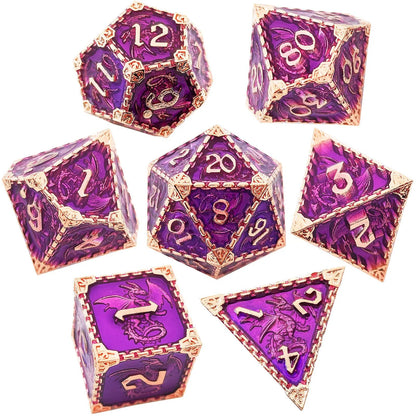 7 Pcs Dragon Hoard Metal Dice Set for D&D and Role Playing Games