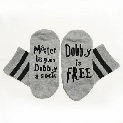 Pair of Cotton Harry Potter Dobby Is Free Socks