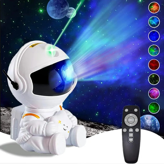 Galaxy Nebula Projector Astronaut Night Light w/Remote