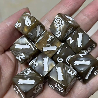 10 Pcs Set of Acrylic D6 Storytelling Dice