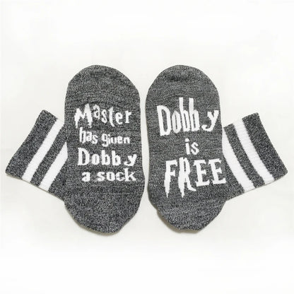 Pair of Cotton Harry Potter Dobby Is Free Socks